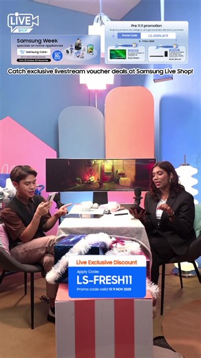 🔴🎥[LIVE] Galaxy x Smart Living Catch exclusive livestream voucher deals at Samsung Live Shop! *Promo code for discount : LS-FRESH11 (Valid until 9 November) *Promo code for discount : LS-HOME11 (Valid until 9 November) Learn more: http://spr.ly/MY_Samsung-Live-Shop_fb T&Cs apply. | Samsung