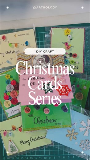 🎅 Handmade greeting cards = #Christmas keepsakes, especially those with quilling elements! These are actually treasure! Are your kids making Christmas cards this year? Follow me as I share more card ideas! 💡 #holidaytiktok #spreadhappiness #ideasforkids #handmadegifts