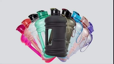 TOOFEEL 2 Liter Water Bottles - Half Gallon Water Bottle BPA Free - Ideal for Gym, Big Water Jug, Reusable Sports Bottle with Measurements Marked Drink Container (2.2L 74oz Matte Black Water Jugs) | Half Gallon, Water Bottle, BPA Free, Ideal for Gym, Big Water Jug