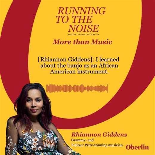 Rhiannon Giddens ’00 trained as an operatic soprano while at Oberlin. After graduation, Giddens moved back to North Carolina, picked up the fiddle and fell in love with old-time banjo. For this episode of “Running to the Noise,” she sat down with Oberlin President Carmen Twillie Ambar to discuss her journey to her genre-defying career, navigating the music industry, and smashing musical barriers. Hear more: www.oberlin.edu/news-and-events/running-to-the-noise-podcast #Oberlinconservatory #oberli