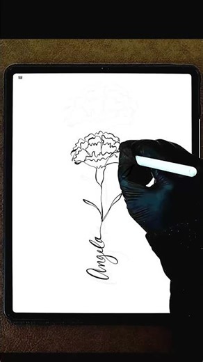 one line drawing birth flower carnation #onelinedrawing