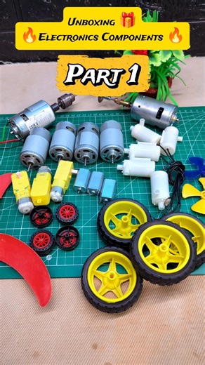 Electronics Components Unboxing ⚡ | Part 1 | Motors & Wheels 🔥 #shorts #unboxing #diy