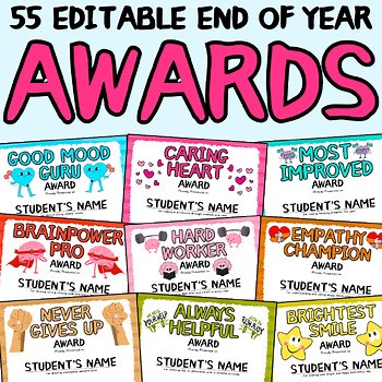 Editable End of Year Awards and Certificates Printable and Digital (Powerpoint)