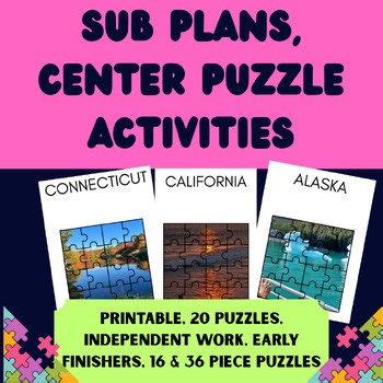 No prep Independent work fast finishers puzzles middle school Grades 5-8