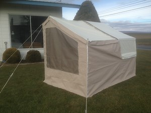 Add-a-Rooms for our Mini Mate Motorcycle Campers are back in stock. See how the sidewalls add even more versatility to our popular camper by creating a private dressing area and living space. Find more information about our trailers at www.kktrailers.com. Add-a-Rooms can be purchased on our online store at https://kompactkamptrailers.ecwid.com/ | Kompact Kamp Trailers