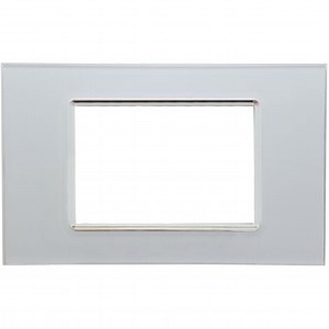 Placche vetro compatibile bticino living light placca per supporti moduli LN4703  3 posti bianco