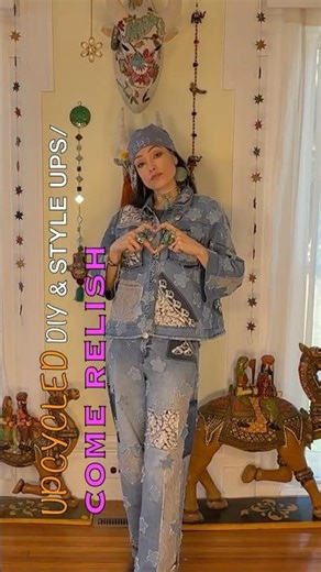 Thrifted DENIM Maximalist Upcycle - The Style-up #ootd 💃🏻