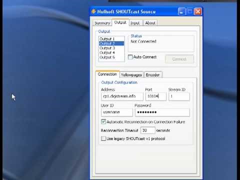 SHOUTcast DSP Plugin 2.0.2 Encoder Setup with Legacy Server