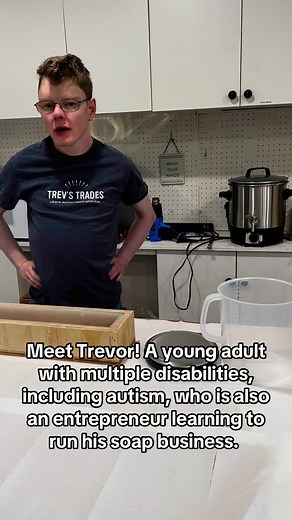 Meet Trevor! A young adult with multiple disabilities, including autism, who faced many challenges in finding employment. But Trevor found joy in creating artisanal soaps and has now become an entrepreneur, learning to run his own small business. We’re so proud of his journey and the amazing products he’s creating | Trev’s Trades Soaps - Where autism meets potential.