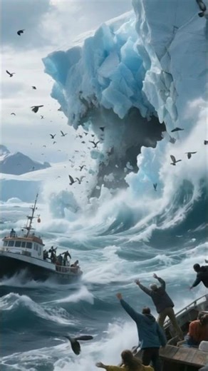 Massive Glacier Collapse into the Ocean 🌊❄️ | AI Disaster Simulation