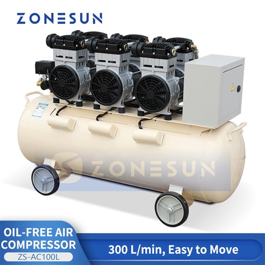 Air Compressor | ZONESUN ZS-AC100L 100L Oil-Free Silent Compressor