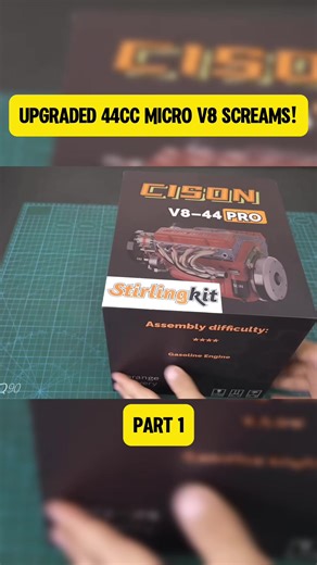 Upgraded 44cc Micro V8 Screams! #microv8 #rcengine #johnnyq90 #engineering #mechanica