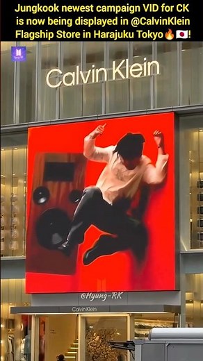 Jungkook's newest campaign for Calvin Klein displayed in Flagship Store..🇯🇵🔥 #jk #shorts #bts