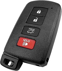 Smart Remote Key Fob Fit for Toyota Highlander 2014 2015 2016 2017 2018 2019 4 Buttons, Car Keyless Entry Remote Control 4 Buttons FCC ID：HYQ14FBA Replace 281451-2110 89904-0E121 89904-0E120