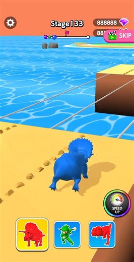 🎮 Dino Ninja Race Stage #133 🦖👑 #shorts #mobilegame #trex