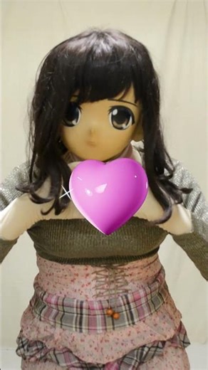 female mask kigurumi doll pink mini-skirt girl #コスプレ #着ぐるみ #cosplay #コスプレ #着ぐるみ #kigurumi #mtf #パンチラ