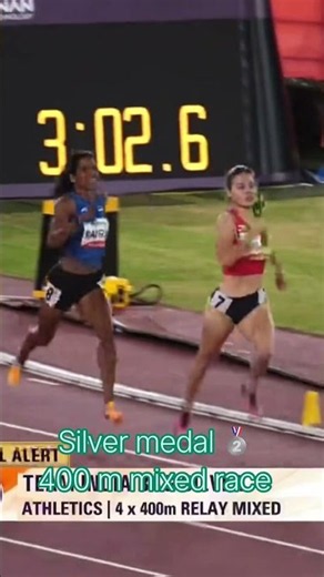 🔥 What a magical Last Finish! Wins silver🥈 in 400m Mixed Relay🇮🇳 #atheletics #trackandfield