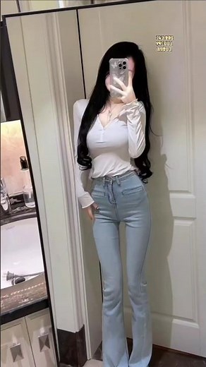 라이트 블루 청바지핏의 여자 👖[핏] 구독과 좋아요 부탁드립니다. 감사합니다. (어른)