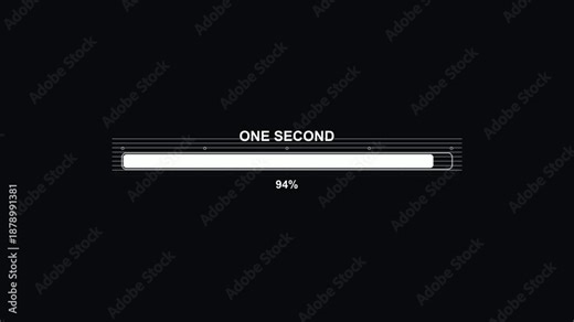 Loading bar animation for science fiction settings with a progress indicator and timer display