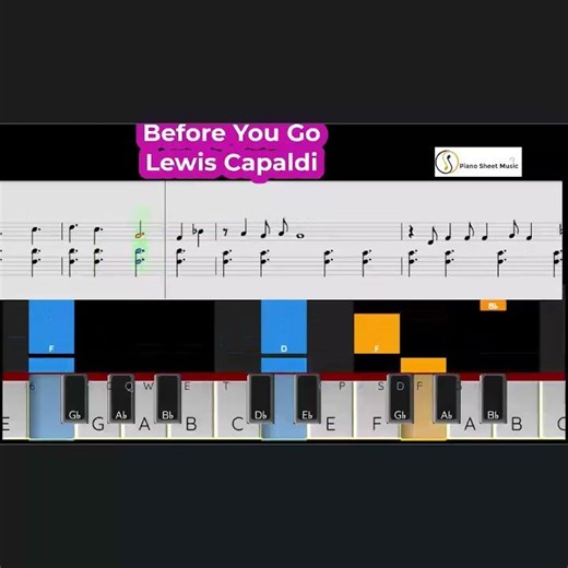 Before You Go Lewis Capaldi Piano