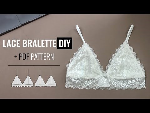 How to sew lace bralette. PDF sewing pattern bralette.