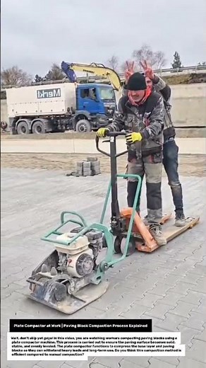 Plate Compactor at Work | Paving Block Compaction Process Explained.