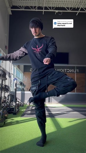 Replying to @noo.bz The Lotus Squat is mainly mobility based so it could be considered the easiest of the three. Full Range Lotus Squat might change your mind tho 🔥 #balance #calisthenics #lotussquat #workout #mobility