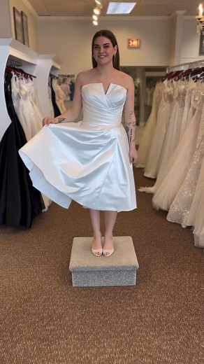 499 reactions · 996 comments | Have you been thinking about a short dresses for your wedding? Our newest shortie arrivals just dropped and they’re short, sweet, and ready to party #Bridalinspo #weddingdressshopping #bridetobe #bridalstyle #shortweddingdress | Tie the Knot Off the Rack | Facebook