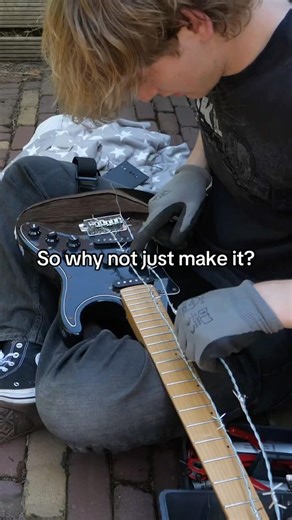 Making a barbed wire guitar for a cover art!