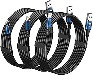 1ft iPhone Charger Short Lightning Cable, 3-Pack MFi-Certified iPhone Charger Cable 1 Foot Charging Cord for iPhone 12 11 Pro X XS Max XR/8 Plus/7 Plus/6/6s Plus/5s /5c/iPad Mini Air(Blue)