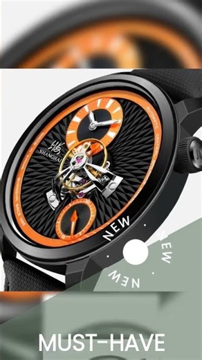 Montre Homme Mécanique Automatique Volant Central Sky Dome Verre Saphir Sphérique Étanche 5 Bars ...