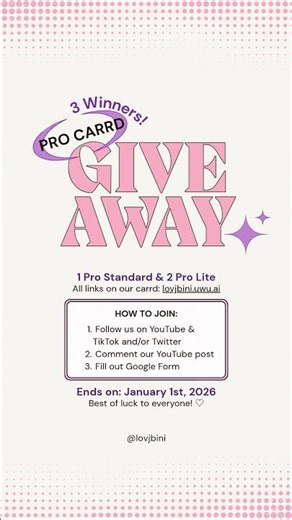 Pro #CARRD Plan GIVEAWAY (more info in description)