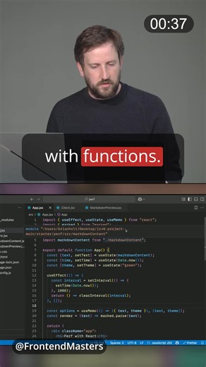 Minimize Re-renders in React with useCallback 🛠️ Join Brian Holt to master React 19 and build high-performance apps. Learn React Server Components with and without Next.js, use static and server rendering, and boost performance with transitions and deferred values. https://frontendmasters.com/courses/intermediate-react-v6/?utm_source=social&utm_medium=facebook&utm_campaign=usecallback #WebDev #Programming #Coding #LearnToCode #ReactJS #React | Frontend Masters