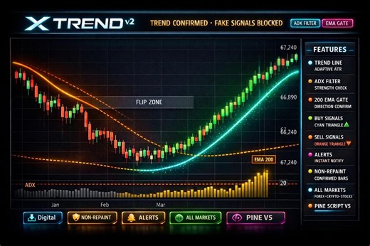 Xtrend Indicator Tradingview | Pine Script Indicator | Forex Crypto Stocks Indices - Etsy