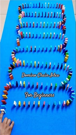 Beginner Domino Chain Trick You Must Try! (Colorful Domino Run) 🟥🟧🟨🟩🟦 #shorts #domino #beginners