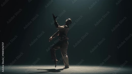 Cinematic dance body rhythm scene, expressive posture synchronized with invisible beats, fluid lines and controlled motion, directional lighting and shadow, realistic cinematic detail, visually rhythm