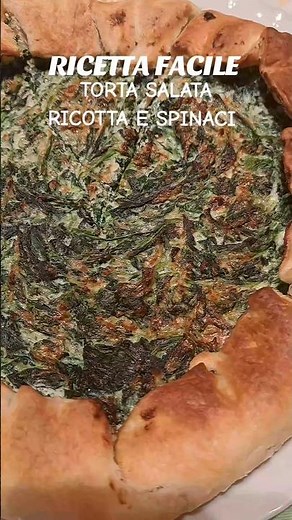 RICETTA FACILE:torta salata ricotta e spinaci 🥧 facile e buonissima!#tortasalata #ricettefacili