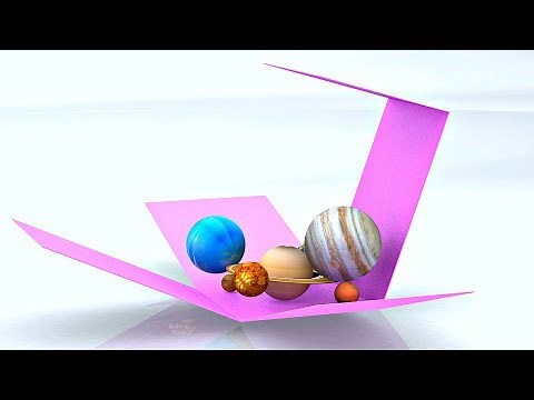 Solid volumetric Geometric Shapes / Geometry inside with planets