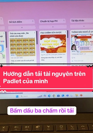 Hướng dẫn tải tài nguyên từ Padlet