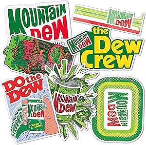 Desert Cactus Mountain Dew Sticker Mt Dew Vinyl Decal Laptop Water Bottle Car Scrapbook Sheet (Type 2-1)