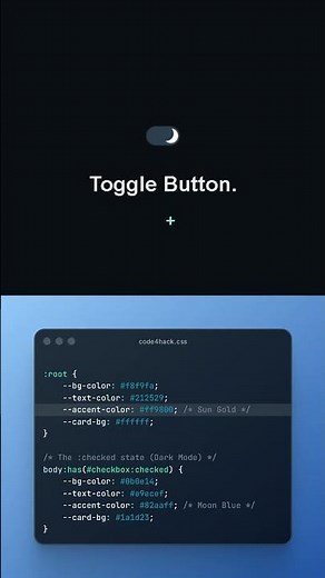 Toggle Button in CSS | Web development project | Code 4 Hack