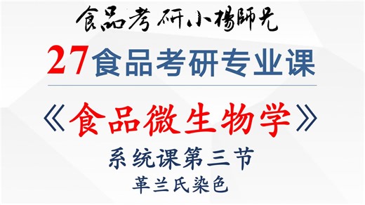 《食品微生物学》27考研专业课系统课第三节-革兰氏染色与缺壁细菌-小杨师兄27考研系统班课
