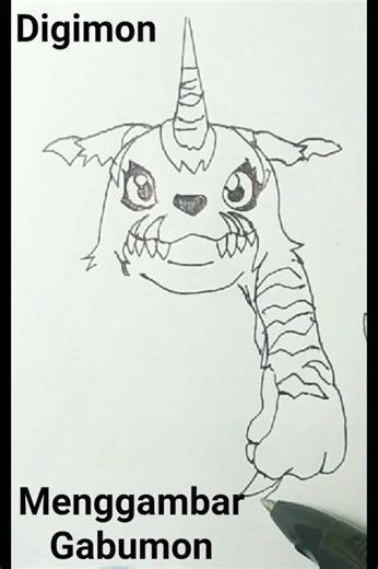 menggambar Digimon Gabumon #drawing #digimon #videoshort