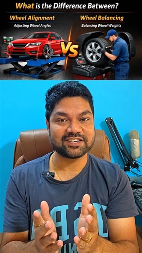 Krishna Chaithanya (KC) on Instagram: "Wheel Alignment vs Wheel Balancing Don’t Change New Tyres Without Checking This! #WheelAlignment #WheelBalancing #NewTyres #TyreChange #CarMaintenance #CarCareTips #SteeringVibration #TyreWear #SuspensionCheck #CarProblems #FixYourCar #CarOwnersIndia #IndianCars #IndianRoads #AutoTips #AutoReels #CarReels #CarShorts #ReelsIndia #InstaCars #YouTubeShorts #ViralReels #TrendingReels #SafeDriving #MileageTips #CarLife #DailyDrive #CARSwithKC #KCExplains"