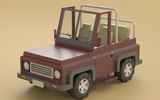 3DMAX游戏建模：简单小汽车模型建模讲解_哔哩哔哩_bilibili