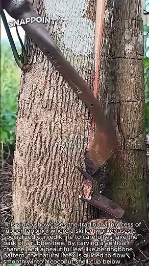 How Natural Rubber Latex is Harvested #worker #process #rubber #tapping #latex