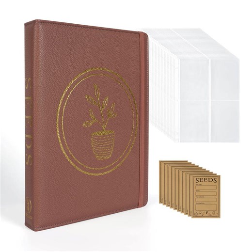 Seed Packet Organizer Binder – Holds 100 Seeds, Side-loading Sleeves, Kraft Dividers - Etsy