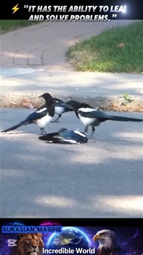 “Strange behavior of magpies after the death of one of them.”