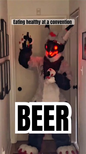 Trying to find food at a convention #furry #fursuit #furries