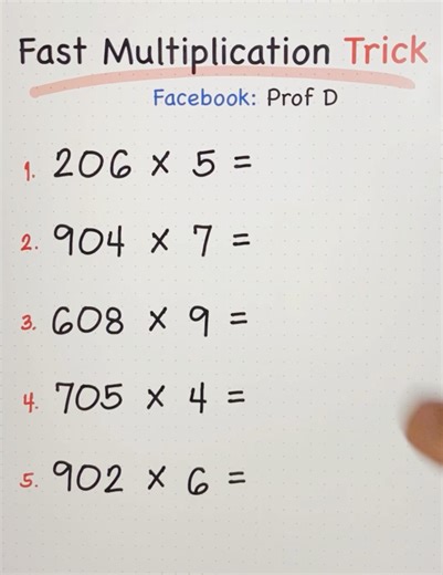 471K views · 3.9K reactions | How to Multiply in Seconds - Fast Math Trick! | Prof D | Facebook